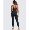 imageCRZ YOGA Butterluxe Cami Strap Jumpsuits for Women  Adjustable Yoga Workout One Piece Tank Leggings Romper with Builtin BraTrue Navy