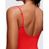 imageCRZ YOGA Butterluxe Cami Strap Rompers for Women  Adjustable Sleeveless One Piece Yoga Jumpsuits Bodysuit Shorts PaddedDeep Red