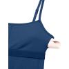 imageCRZ YOGA Butterluxe Cami Strap Rompers for Women  Adjustable Sleeveless One Piece Yoga Jumpsuits Bodysuit Shorts PaddedFrench Navy