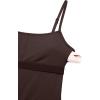 imageCRZ YOGA Butterluxe Cami Strap Rompers for Women  Adjustable Sleeveless One Piece Yoga Jumpsuits Bodysuit Shorts PaddedHot Fudge Brown