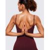 imageCRZ YOGA Butterluxe Cami Strap Rompers for Women  Adjustable Sleeveless One Piece Yoga Jumpsuits Bodysuit Shorts PaddedRed Merlot