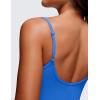 imageCRZ YOGA Butterluxe Cami Strap Rompers for Women  Adjustable Sleeveless One Piece Yoga Jumpsuits Bodysuit Shorts PaddedSparkle Blue