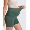imageCRZ YOGA Butterluxe Maternity Biker Shorts 4quot  Over The Belly Pregnancy Yoga Workout Womens Activewear Buttery SoftDark Forest Green