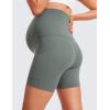 imageCRZ YOGA Butterluxe Maternity Biker Shorts Pockets 5quot  Over The Belly Pregnancy Womens Yoga Workout Athletic Buttery SoftGrey Sage