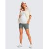 imageCRZ YOGA Butterluxe Maternity Biker Shorts Pockets 5quot  Over The Belly Pregnancy Womens Yoga Workout Athletic Buttery SoftGrey Sage