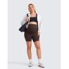 imageCRZ YOGA Butterluxe Maternity Biker Shorts Pockets 5quot  Over The Belly Pregnancy Womens Yoga Workout Athletic Buttery SoftHot Fudge Brown