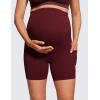 imageCRZ YOGA Butterluxe Maternity Biker Shorts Pockets 5quot  Over The Belly Pregnancy Womens Yoga Workout Athletic Buttery SoftRed Merlot