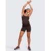 imageCRZ YOGA Butterluxe Maternity Cami Strap Workout Romper  U Neck Casual Shorts Jumpsuit Pregnancy Womens Tank Top BodysuitHot Fudge Brown