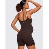 imageCRZ YOGA Butterluxe Maternity Cami Strap Workout Romper  U Neck Casual Shorts Jumpsuit Pregnancy Womens Tank Top BodysuitHot Fudge Brown