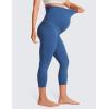 imageCRZ YOGA Butterluxe Maternity Capris Leggings 21quot  Over The Belly Workout Active Yoga Womens Pregnancy Crop Pants StretchyPitch Blue