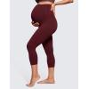 imageCRZ YOGA Butterluxe Maternity Capris Leggings 21quot  Over The Belly Workout Active Yoga Womens Pregnancy Crop Pants StretchyRed Merlot