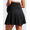 imageCRZ YOGA Butterluxe Maternity Flowy Tennis Skirts  High Waisted A Line Golf Athletic Casual Womens Pregnancy with PocketsBlack