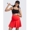 imageCRZ YOGA Butterluxe Maternity Flowy Tennis Skirts  High Waisted A Line Golf Athletic Casual Womens Pregnancy with PocketsDeep Red