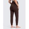 imageCRZ YOGA Butterluxe Maternity Joggers Pockets 27quot  Workout Active Yoga Pregnancy Womens Pants Over The Belly SoftHot Fudge Brown