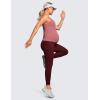 imageCRZ YOGA Butterluxe Maternity Joggers Pockets 27quot  Workout Active Yoga Pregnancy Womens Pants Over The Belly SoftRed Merlot