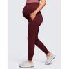 imageCRZ YOGA Butterluxe Maternity Joggers Pockets 27quot  Workout Active Yoga Pregnancy Womens Pants Over The Belly SoftRed Merlot