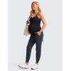 imageCRZ YOGA Butterluxe Maternity Joggers Pockets 27quot  Workout Active Yoga Pregnancy Womens Pants Over The Belly SoftTrue Navy