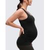 imageCRZ YOGA Butterluxe Maternity Racerback Tank Tops  Ruched Sleeveless Womens Pregnancy Yoga Workout Shirt with Built in BraBlack