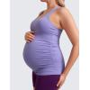 imageCRZ YOGA Butterluxe Maternity Racerback Tank Tops  Ruched Sleeveless Womens Pregnancy Yoga Workout Shirt with Built in BraDark Lavender Purple