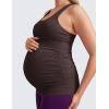 imageCRZ YOGA Butterluxe Maternity Racerback Tank Tops  Ruched Sleeveless Womens Pregnancy Yoga Workout Shirt with Built in BraHot Fudge Brown