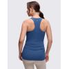 imageCRZ YOGA Butterluxe Maternity Racerback Tank Tops  Ruched Sleeveless Womens Pregnancy Yoga Workout Shirt with Built in BraPitch Blue