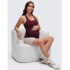 imageCRZ YOGA Butterluxe Maternity Racerback Tank Tops  Ruched Sleeveless Womens Pregnancy Yoga Workout Shirt with Built in BraRed Merlot