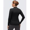 imageCRZ YOGA Cloud Jersey Maternity Long Sleeve Shirts  Mock Neck Side Ruched Casual Workout Athletic Pregnancy Womens Tops TeeBlack
