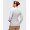 imageCRZ YOGA Cloud Jersey Maternity Long Sleeve Shirts  Mock Neck Side Ruched Casual Workout Athletic Pregnancy Womens Tops TeeMilky White Bone