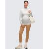 imageCRZ YOGA Cloud Jersey Maternity Long Sleeve Shirts  Mock Neck Side Ruched Casual Workout Athletic Pregnancy Womens Tops TeeMilky White Bone