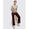 imageCRZ YOGA Cloud Jersey Maternity Long Sleeve Shirts  Mock Neck Side Ruched Casual Workout Athletic Pregnancy Womens Tops TeeMojave Tan