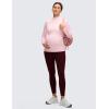 imageCRZ YOGA Cloud Jersey Maternity Long Sleeve Shirts  Mock Neck Side Ruched Casual Workout Athletic Pregnancy Womens Tops TeeStrawberry Pink