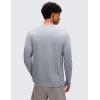 imageCRZ YOGA CottonBlend Long Sleeve Shirts for Men  Moisture Wicking Soft Workout Athletic Casual Crewneck Basic TopsSilver Gray