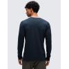 imageCRZ YOGA CottonBlend Long Sleeve Shirts for Men  Moisture Wicking Soft Workout Athletic Casual Crewneck Basic TopsTrue Navy