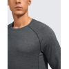 imageCRZ YOGA Crewneck Workout Long Sleeve Shirts for Men  Quick Dry Running Athletic TShirts Lightweight Basic TopsCarbon Heather