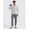 imageCRZ YOGA Crewneck Workout Long Sleeve Shirts for Men  Quick Dry Running Athletic TShirts Lightweight Basic TopsLight Gray Heather