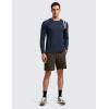 imageCRZ YOGA Crewneck Workout Long Sleeve Shirts for Men  Quick Dry Running Athletic TShirts Lightweight Basic TopsNavyheather