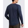 imageCRZ YOGA Crewneck Workout Long Sleeve Shirts for Men  Quick Dry Running Athletic TShirts Lightweight Basic TopsNavyheather