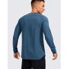 imageCRZ YOGA Crewneck Workout Long Sleeve Shirts for Men  Quick Dry Running Athletic TShirts Lightweight Basic TopsOcean Blue Heather