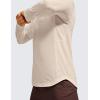 imageCRZ YOGA Crewneck Workout Long Sleeve Shirts for Men  Quick Dry Running Athletic TShirts Lightweight Basic TopsWhite Opal