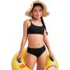 imageCRZ YOGA Girls Bikini Set 2 Piece Swimsuit  Beach Sports Bathing Suit Scoop Neck Adjustable Straps Padded Kids TeenBlack