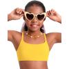 imageCRZ YOGA Girls Bikini Set 2 Piece Swimsuit  Beach Sports Bathing Suit Scoop Neck Adjustable Straps Padded Kids TeenHigh Visibility Yellow
