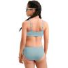 imageCRZ YOGA Girls Bikini Set 2 Piece Swimsuit  Beach Sports Bathing Suit Scoop Neck Adjustable Straps Padded Kids TeenLight Grayish Blue