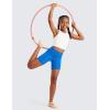imageCRZ YOGA Girls Butterluxe Athletic Biker Shorts with Pockets  Dance Yoga Casual High Waist Kids Teen SummerSparkle Blue