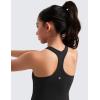 imageCRZ YOGA Girls Butterluxe Crew Neck Tank Tops Waist Length  Dance Yoga Athletic Casual Racerback Tight Kids TeenBlack