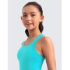 imageCRZ YOGA Girls Butterluxe Crew Neck Tank Tops Waist Length  Dance Yoga Athletic Casual Racerback Tight Kids TeenSpectral Blue