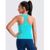 imageCRZ YOGA Girls Butterluxe Crew Neck Tank Tops Waist Length  Dance Yoga Athletic Casual Racerback Tight Kids TeenSpectral Blue
