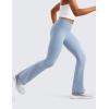 imageCRZ YOGA Girls Butterluxe Crossover Waist Yoga Flare Leggings  Dance Casual Athletic Pants Bell Bottoms Kids TeenCambric Blue