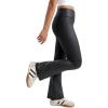 imageCRZ YOGA Girls Butterluxe Crossover Waist Yoga Flare Leggings  Dance Casual Athletic Pants Bell Bottoms Kids TeenFaux Leather Black