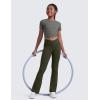 imageCRZ YOGA Girls Butterluxe Crossover Waist Yoga Flare Leggings  Dance Casual Athletic Pants Bell Bottoms Kids TeenOlive Green