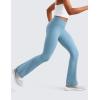 imageCRZ YOGA Girls Butterluxe Crossover Waist Yoga Flare Leggings  Dance Casual Athletic Pants Bell Bottoms Kids TeenPure Blue